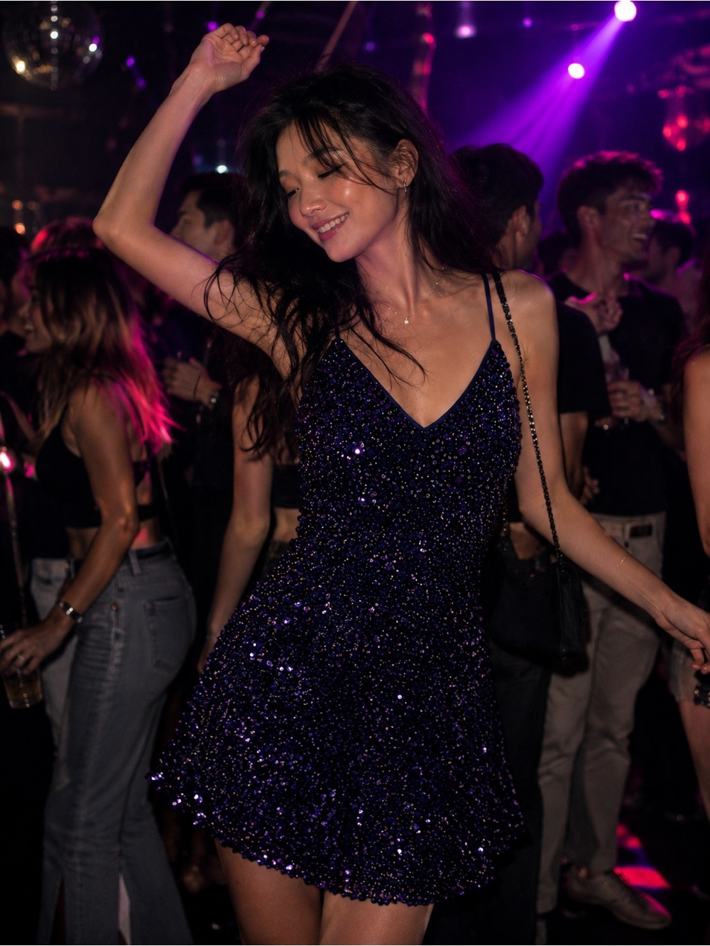 Lulu's Sparkling Purple Mini Dress